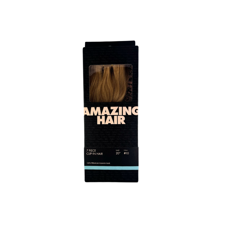 Amazing Hair 20-inch 7 Piece Clip-In Human Hair Extensions in Caramel