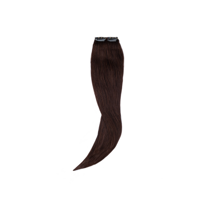 Amazing Hair 20-inch 2-Clip Remy Human Hairpiece in Chocolate Brown