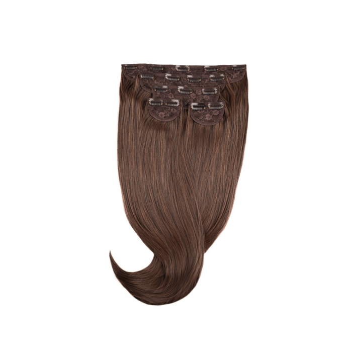 Amazing Hair 24-inch 5 Piece Clip-In Synthetic Hair Extensions in Chocolate Brown/Almond Blonde - Amazing Hair