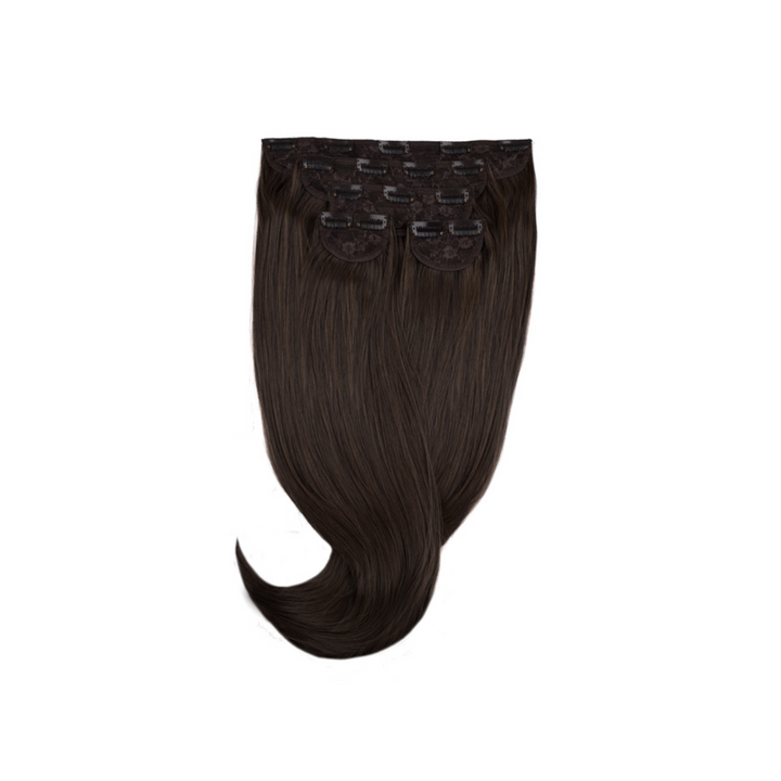 Amazing Hair 24-inch 5 Piece Clip-In Synthetic Hair Extensions in Chocolate Brown
