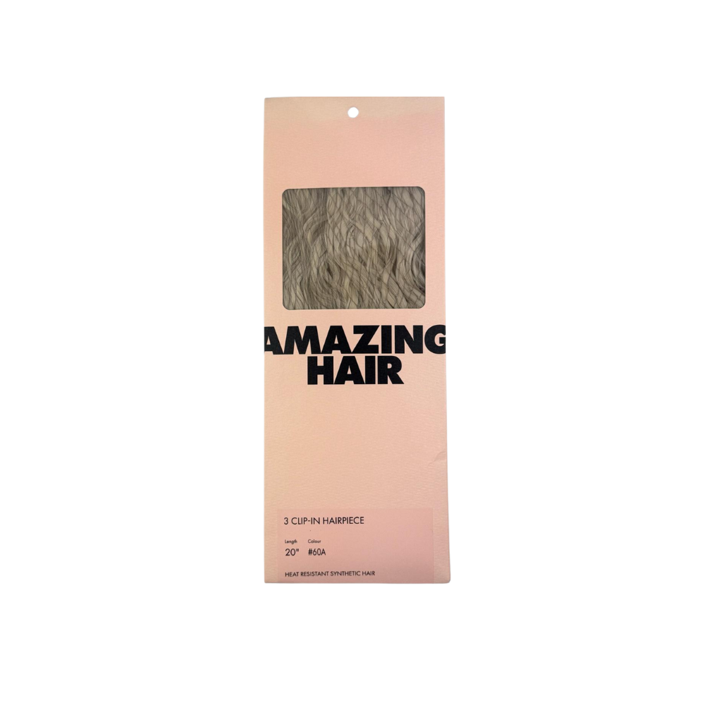 Amazing Hair 3 Clip 20" Clip-In Curly Hairpiece (Synthetic/Vegan)