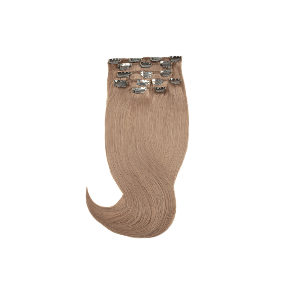 Amazing Hair 20-inch 7 Piece Clip-In Human Hair Extensions in Almond Blonde