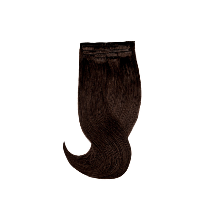Amazing Hair 20-inch 7 Piece Clip-In Human Hair Extensions in Chocolate Brown