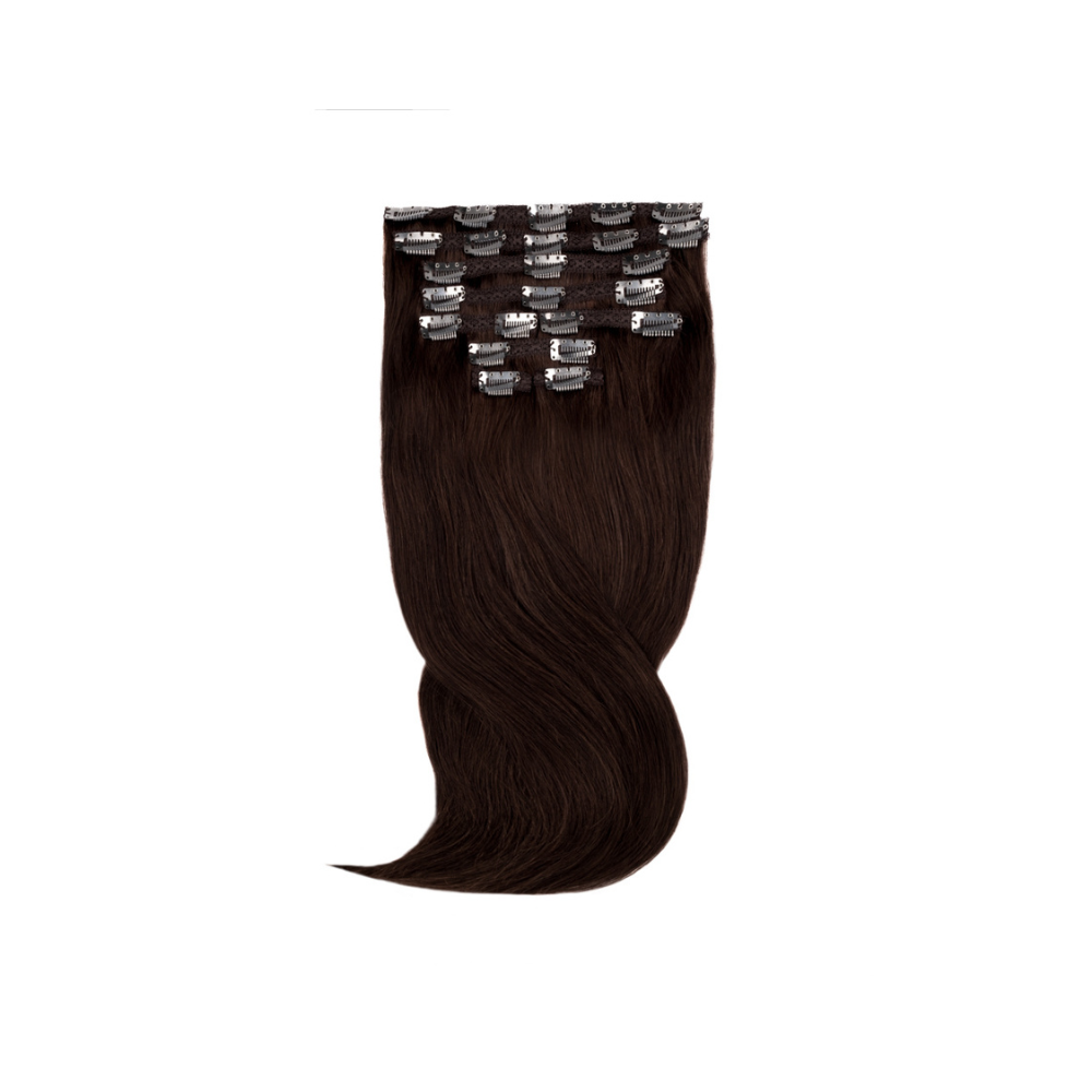 Amazing Hair 20-Inch 9-Piece Clip-In Extensions in Human Hair Chocolate Brown