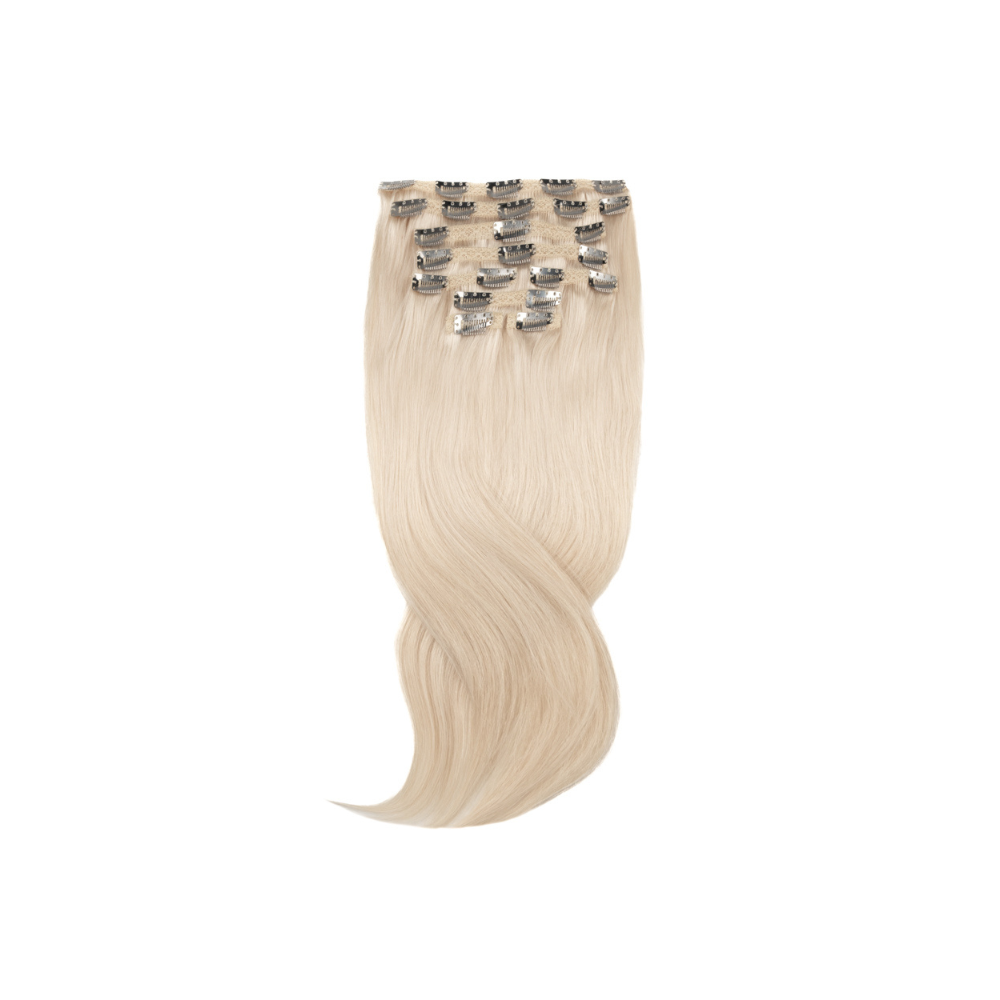 Amazing Hair 24-Inch 9-Piece Clip-In Human Hair Extensions in Platinum Blonde