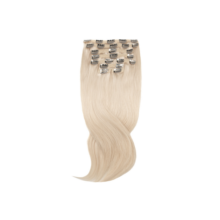 Amazing Hair 24-Inch 9-Piece Clip-In Human Hair Extensions in Platinum Blonde