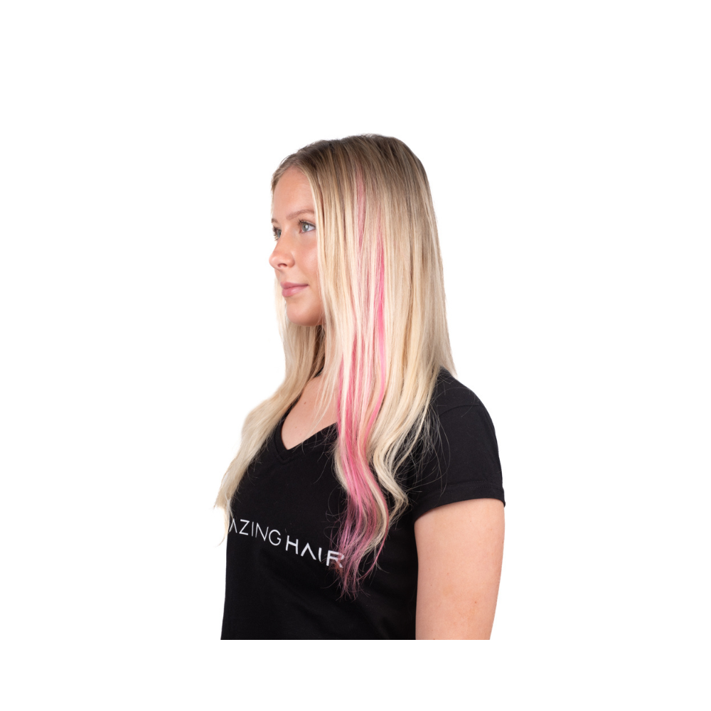 Amazing Hair 20-inch Single Clip-In Remy Human Hairpiece in Pastel Pink